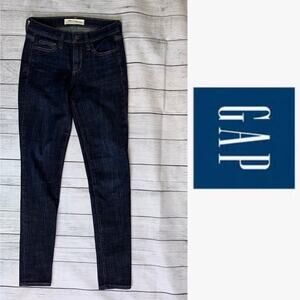 GAP 1969 Jeans Gap For Good True Skinny Size 24 Dark Wash with Stretch